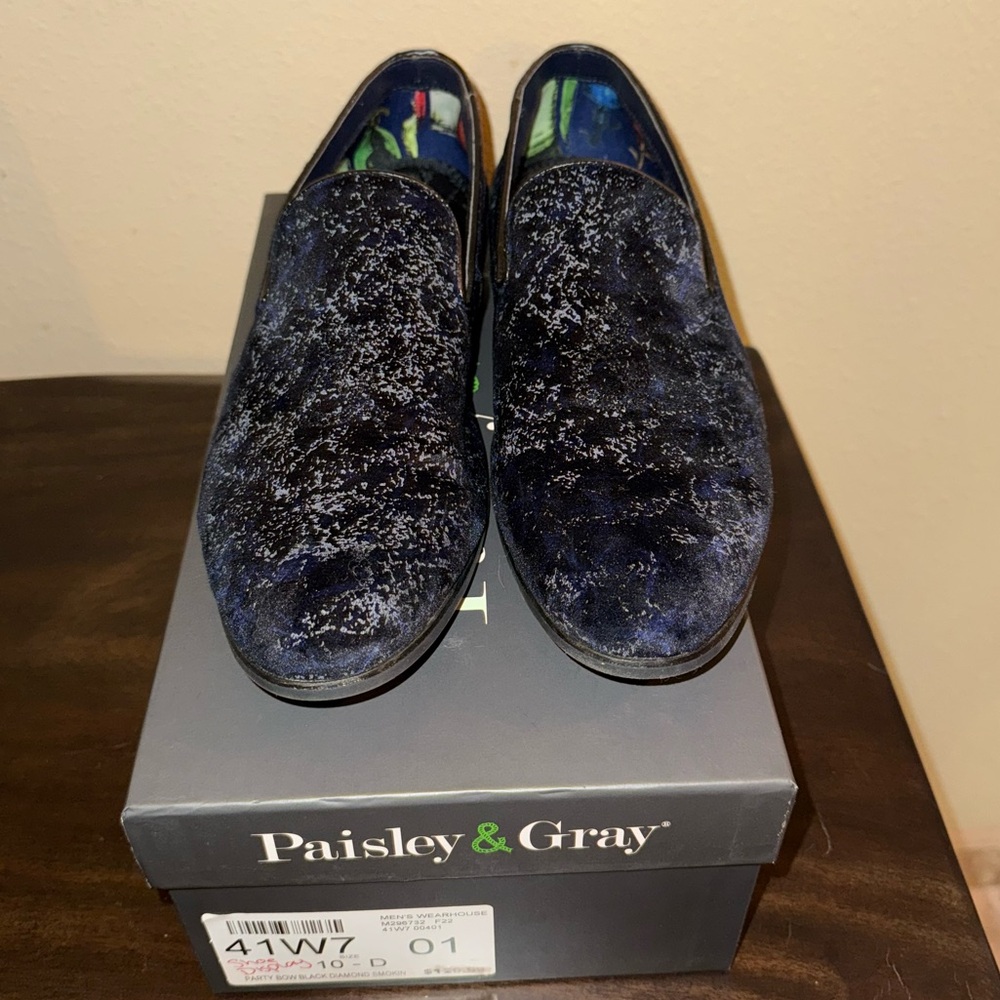 Paisley & Gray Men's Blue Loafers tux party dress shoes - Picture 3 of 6